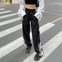 Women's Pants Deeptown Black Side Striped Sweatpants Women Autumn Y2k Harajuku Streetwear Baggy Sport Jogger Korean Fashion Aesthetic