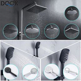 Bathroom Shower Heads Head 3 Modes ABS round Chrome WaterSaving Nozzle G12 Bath Adjustable Black 231030