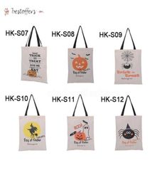 6 Styles Large Halloween Tote Bags Party Canvas Trick or Treat HandBag Creative Festival Spider Candy Gift Bag For Kids GB09281994746