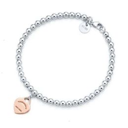 Women's Fashion Chains Bracelets Tiff Bangle Love Heart-shaped Pendant Hand Chain Female Tiffanjewelry S925 Silver Girl Friend Handchains Ladies Bracelet Md55