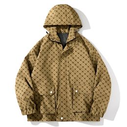 Mens Jacket Hooded Winter Style Men tee Womens Windbreaker Jackets Long Sleeve Fashion with Zipper Letter Print Outer design jacket Asian size M-3XL