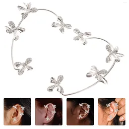 Backs Earrings Wedding Pearl Clip Girl Jewellery Women Decorative Creative Bone Non- Elf Cuff Bride
