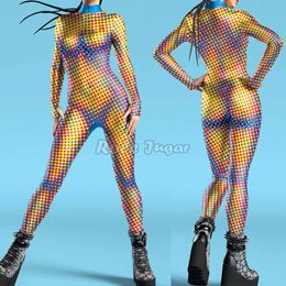 3D Pattern Printing Long Sleeve Jumpsuit for Adult Women Halloween Party Tight Bodysuit Cosplay Costume
