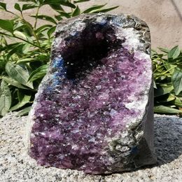 Natural Amethyst Hole Crystal Quartz Brazil Riki Energy Lucky Decor2045