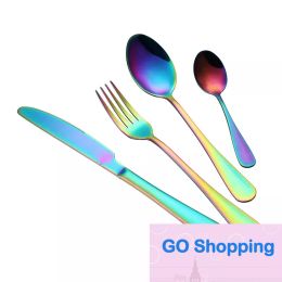 Top Stainless steel Gold Flatware Sets Spoon Fork Knife Tea Spoon Dinnerware Set Kitchen Bar Utensil Kitchen supplies