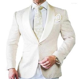 Men's Suits White Men Suit 2 Pieces Terno Formal Slim Fit Wedding Evening Groom Tuxedos Jacket With Pants Costume Homme