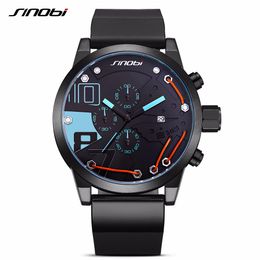 Men's LimitedEdition color contrast multi-functional small three needle sports watch waterproof silicone watch