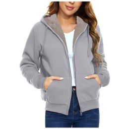 Women's Jackets Plus Size Jacket Long Sleeved Winter Wool Hooded Sweater Coat Fashion Simple Versatile Women'S Top 231031