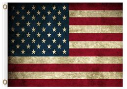 High Quality Flag 90x150cm36x60inch 100D Polyester 3x5ft Flags Whole Products Stars and Stripes Grunge Style Retro America B4443965