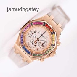 AP Swiss Luxury Wrist Watches Epic Royal Ap Oak Offshore 26236OR Womens Watch Rose Gold Rainbow Original Diamond Automatic Machinery Swiss Famous Watch Fashion Watc