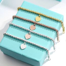 Bracelets Women's Luxury Tiff Bangle Love Heart-shaped Pendant Hand Chain Female Tiffanjewelry S925 Silver Girl Friend Charm Handchains Ladies Bracelet X88z