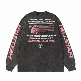 Men's T Shirts Designer Hip Hop High Street Fashion Brand Retro Letter Print Men Women Casual Long Sleeve y2k Tops Tee