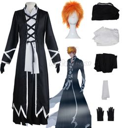 Anime Bleach Kurosaki Ichigo Cosplay Costume Thousand-year Blood War Wig Black Shinigami Attire Outfit Full Set Uniform Party