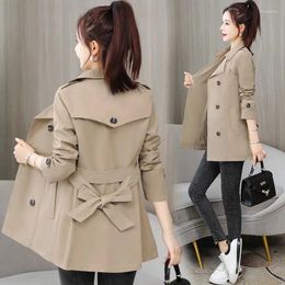 Women's Trench Coats Spring And Autumn Coat Elegant Feather Overcoat Slim Fit Windbreaker Loose Solid Colour In External Clothes