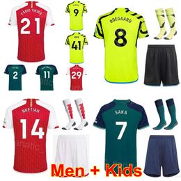 Man Youth 6 GABRIEL Soccer Jerseys Set Club 2 SALIBA 29 HAVERTZ 4 WHITE 41 RICE 7 SAKA 8 ODEGAARD 14 NKETIAH 21 VIEIRA MARTINELLI JESUS Football Shirt Kits 23 2024 ASenNa