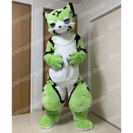 Halloween Long Fur Husky Fox Mascot Costume High quality Cartoon Character Outfits Christmas Carnival Dress Suits Unisex Birthday Party Outdoor Outfit