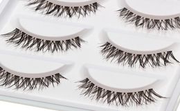 Crisscross False Eyelashes Natural Transparent Plastic eye lashes Beauty Makeup Mini Half Corner Black 5 Pairs Cosmetics Tools5876934