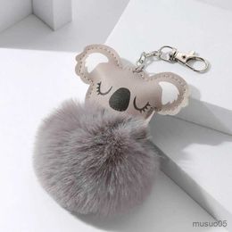 Mobile Phone Chain New Super Cute Koala Hairball Keyring Koala Plush Bag Pendant Doll Machine Key Doll Pendant R231031