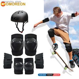 Skate Protective Gear GOMOREON Teens Adult Knee Pads Elbow Pads Wrist Guards Helmet Protective Gear Set for Roller Skating Skateboarding Cycling Q231031