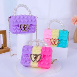 Handbags Girl unicorn fashion shoulder bag finger toys for children decompression infant kids 231030