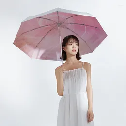 Umbrellas Windproof Umbrella Rain Women Fashion Luxury Waterproof Anti Uv Kawaii Folding Cute Portable Paraguas Gear BC50YS