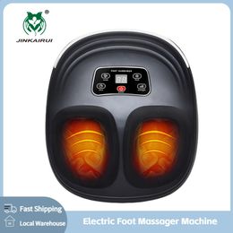 Foot Massager Jinkairui Kneading Air Compression Electric Massage Machine For Health Care Infrared With Heating and Therapy Antistress 231030