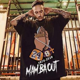 Mens Summer T Shirt with Bless Pattern Womens Hiphop Oversize T-shirt Fashion Boys Streetwear Basketball Tees Asian Size270W