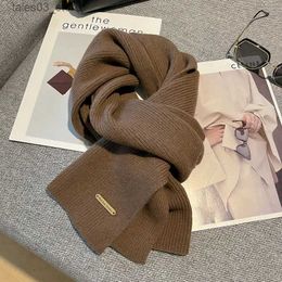 Scarves Solid Color Scarf Women Man Woolen Thick Warm Scarves Student Couple Scarf Women Winter Korean Autumn Winter Simple Scarf Q231031