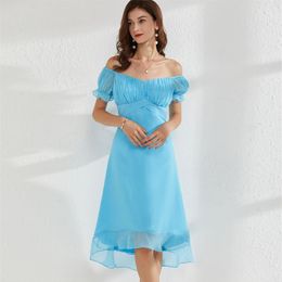 Women's Runway Dresses Sweetheart Off the Shoulder Ruched Asymmetrical Fashion Casual Dress Vestidos2296