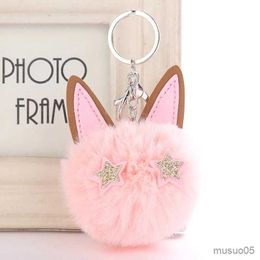 Mobile Phone Chain Cute Simulation Hairball Keyring Ladies Real Fur Pendant Hairball Pendant Bag Hairball Accessories R231031