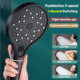Bathroom Shower Heads 3 Modes High Pressure Showerhead with Philtres Rainfall Head Water Saving Bath Handheld Accessories 231030