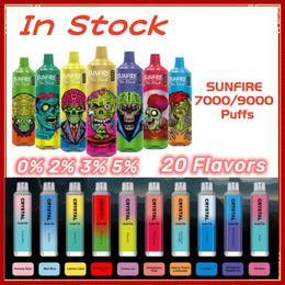 Festival Gift Sunfire e cigarette 7000 puffs 9000 vapes disposable puff 7000 tornado 7k puffs Crystal bar rechargeable 0% 2% 3% 5% vape pen prefilled carts pod 20 Flavors EU