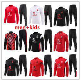 23 24 Milan tracksuit retro tuta maglia jersey training survetement camiseta ac jerseys chandal kit football men and kids uomo calcio Chandal Squitude Jogging