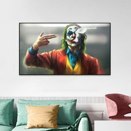 Paintings The Joker Smoking Poster And Print Iti Art Creative Movie Oil Painting On Canvas Wall Picture For Living Room Decor Drop Del Dhkfm