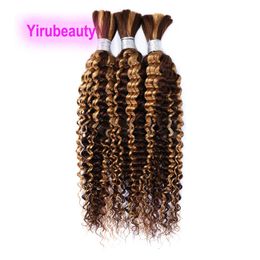 Brarzilian Hair Bulks P4/27 Piano Color Deep Wave 3 PCS/Lot Malaysian 100% Human Hair Extensions P4 27