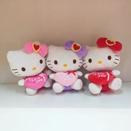 Cute Ribbon Love cat Plush Toys Dolls Stuffed Anime Birthday Gifts Home Bedroom Decoration