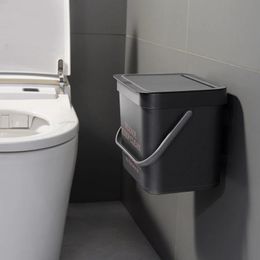 Waste Bins Wall Mounted Bathroom Trash Can with Lid Dustbin Nodic Style Hanging Toilet Bucket Garbage Bin Waste Bins 231031