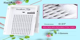 Seashine Lashes Premade Fans 10D Middle Stem Eyelashes Extension Russia Volume Premade Fans 100 Hand Made Mink Lashes9027651