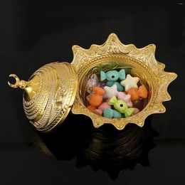 Bowls Metal Fruit Bowl With Lid Gold Colour Elegant Retro Strong Alloy Multi Purpose Decorative For Dessert Sweets