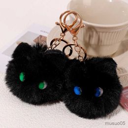 Mobile Phone Chain Fashion Plush Cartoon Cute Hairy Plush Cat Ball Chain Doll Toy Pendant Key Chains Schoolbag Bag Phone Ornament KeyRing R231031