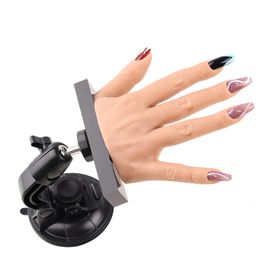 Nail Practise Display Nail Practise Silicone Hand for Acrylic Nails Adult Mannequin With Stand Display Model Insertable Nails 231030