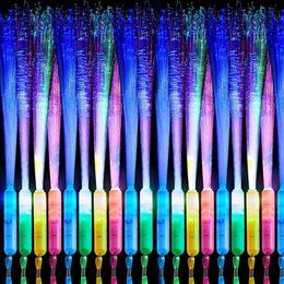 Led Rave Toy 10/20pcs LED Light Up Fibre Optic Wands Glow Fibre Wands Sticks LED Flashing Fibre Sticks Glow Flashing Wands Neon Party Favours 231030