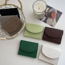 Card Holders PU Leather Bag Small Multi-Slot Money Crocodile Pattern Ultra-thin Short Hand-held Wallet Women