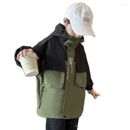 Jackets Boys Coat Jacket Patchwork Coats Letter Pattern Kids Casual Style Children's Clothes 6 8 10 12 14