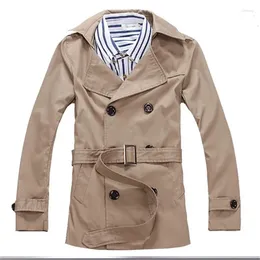 Men's Trench Coats Y001 Spring &Autumn Clothing Cotton Windcoat Medium Long Lapel Windbreaker Male Overcoat Coat