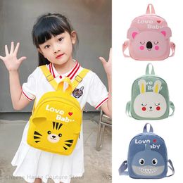 Handbags 26yrs Baby Backpacks Boys Girls Cute Animal Canvas Childrens School Bag Early Education Kindergarten Travel Kids Backpack 231031