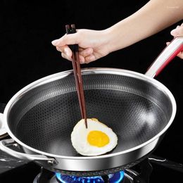 Pans Uncoated 316 Stainless Steel Frying Pan Non-stick Double-sided Screen Honeycomb Pancake Omelet Multi-functional Steak Wok