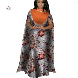 Ethnic Clothing Traditional Original Bazin Riche Long Bow Collar Dresses For African Women Wedding Party Robe Femme Dashiki WY2299