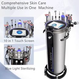 All-in-one 10 Handles Microdermabrasion Facial Beauty Device Skin Moisturization Pore Cleaning Face Firmness Increase Dark Circle Remove Salon