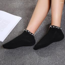 Sports Socks Handmade Japan Pearl Stars Fishnet Women Creative Reto College Style Harajuku Hollow Out Yoga